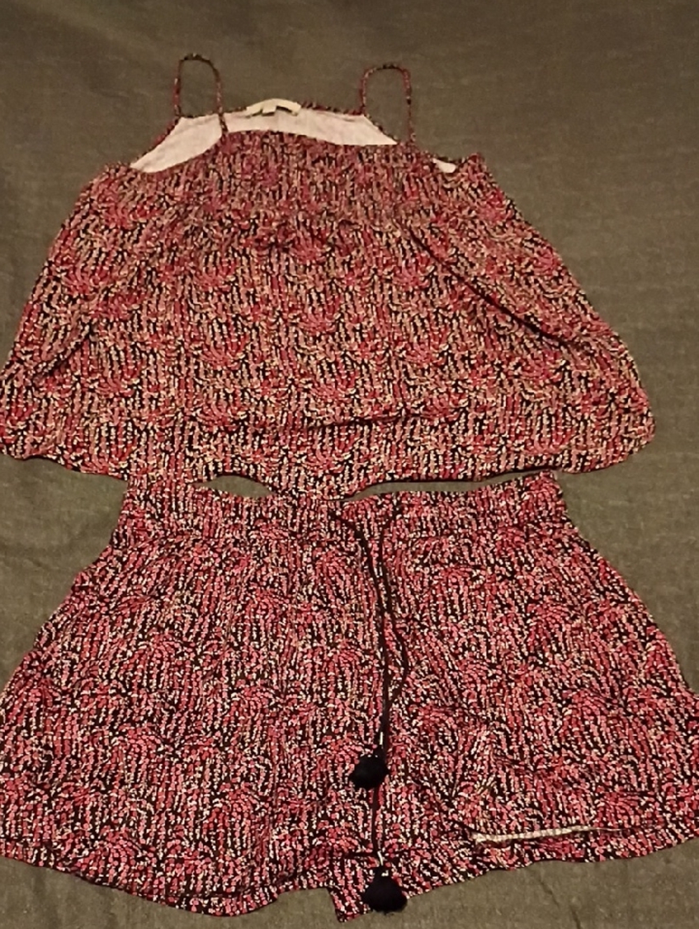 LOFT Pink Patterned Cami & Short Pajama Set